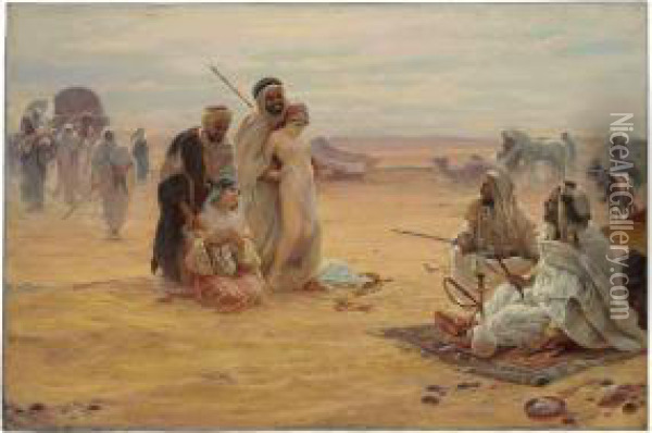 The Slave Market Oil Painting - Otto Pilny