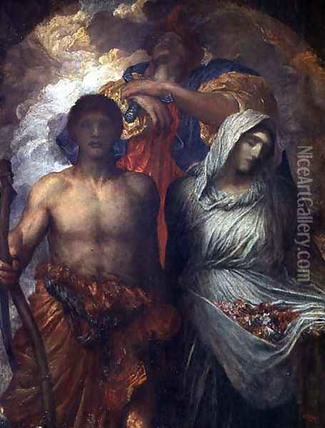 Time, Death and Judgement, c.1895 Oil Painting - George Frederick Watts