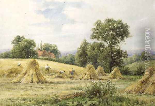 An Essex Cornfield Oil Painting - Henry John Kinnaird