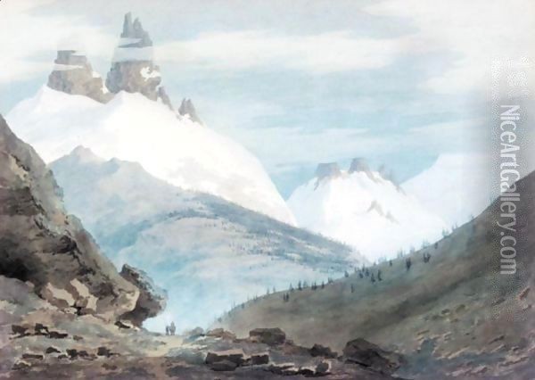 Chamonix and Martigny Oil Painting - John Robert Cozens