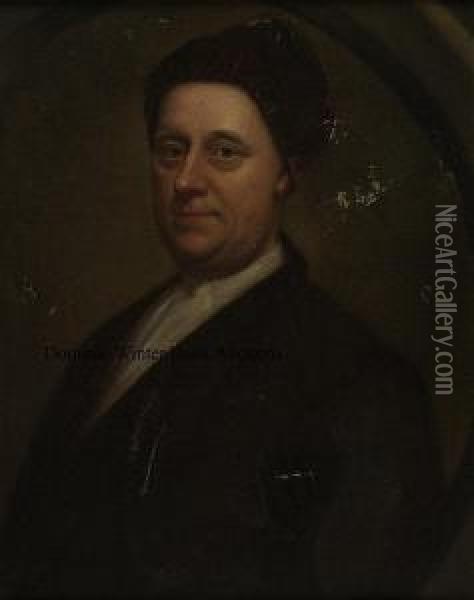 Portrait Of A Gentleman In Velvet Oil Painting - Arthur Pond