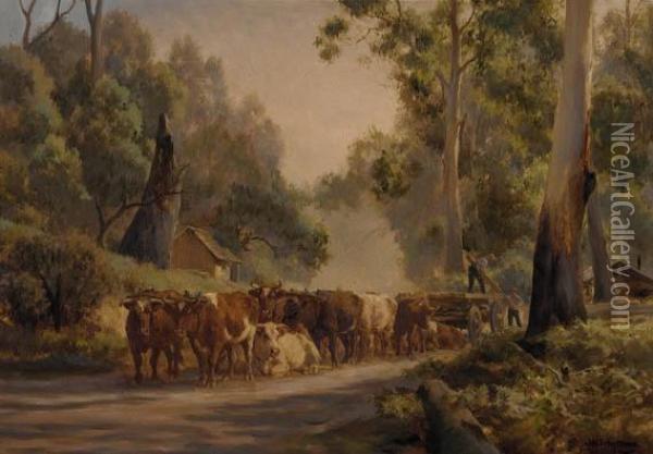 Old Red Bluff (point Ormond) Oil Painting - John Ford Paterson