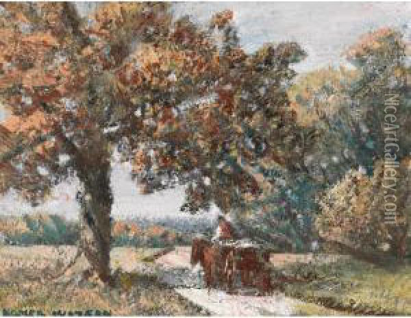 On The Village Path Oil Painting - Homer Ransford Watson