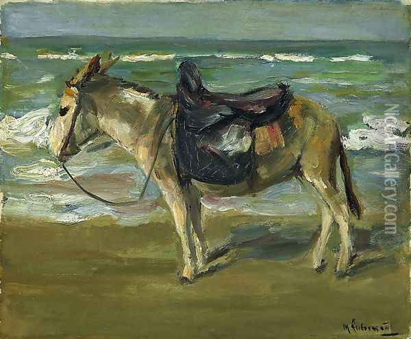 Reitesel am Strand Oil Painting - Max Liebermann
