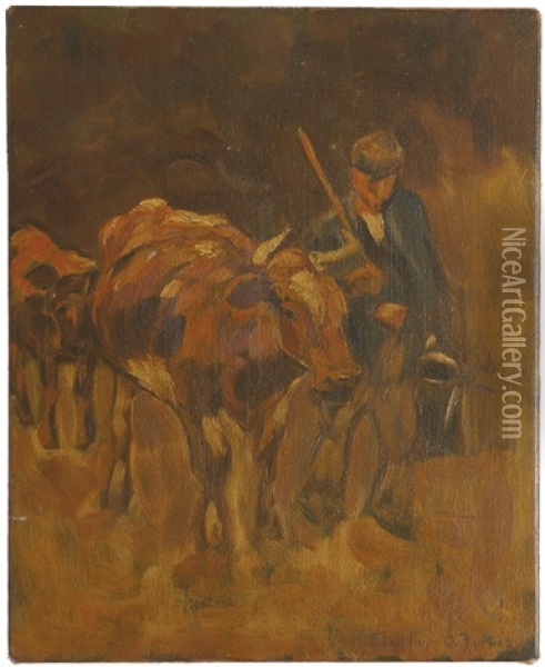 Cattle Drover Oil Painting - Stanhope Forbes