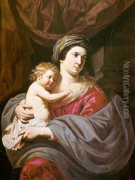 Madonna & Child 1635 Oil Painting - Jan Hermansz. van Biljert