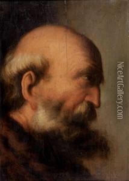 Homme Barbu De Profil Oil Painting - Jacques des Rousseaux