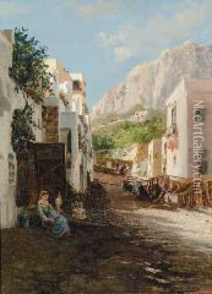 Scorcio Di Capri Oil Painting - Bernard Hay