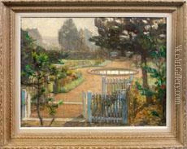 Garten Mit Teichrondell Oil Painting - Leopold Karl Walter von Kalckreuth