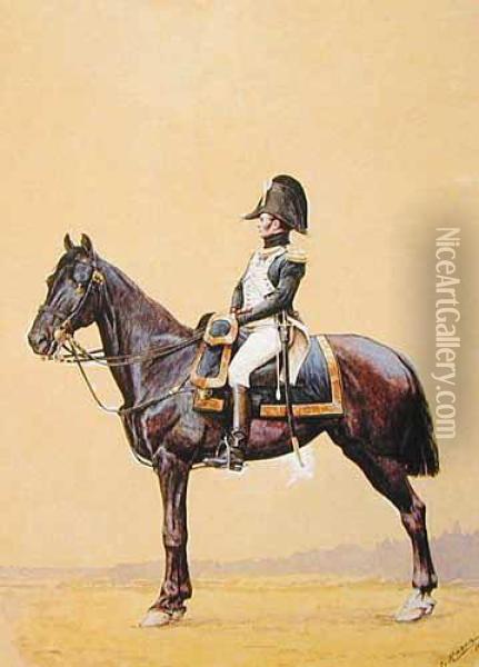 Zolnierz Napoleonski Na Koniu Oil Painting - Jan Rosen