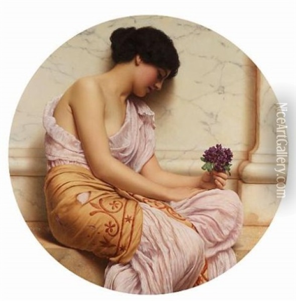 Violets, Sweet Violets Oil Painting - John William Godward