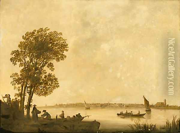 River landscape Oil Painting - Aelbert Cuyp