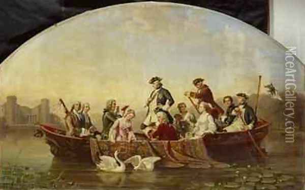 Boat Trip in Rheinsberg Oil Painting - Theobald Reinhold von Oer