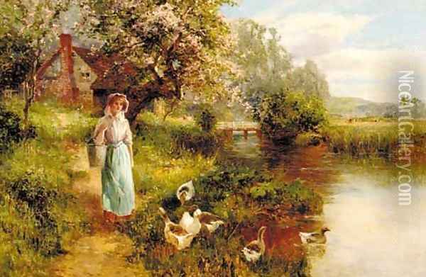 Down by the river Oil Painting - Ernst Walbourn