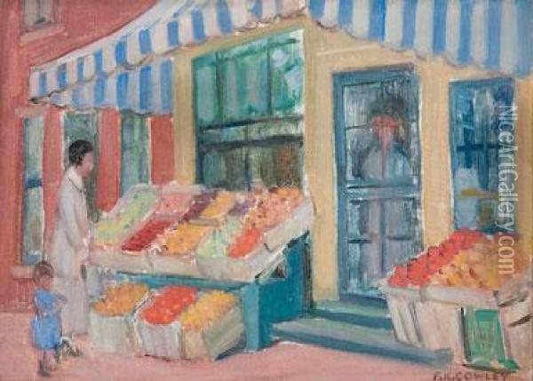 The Fruit Market Oil Painting - Frederick Kitson Cowley