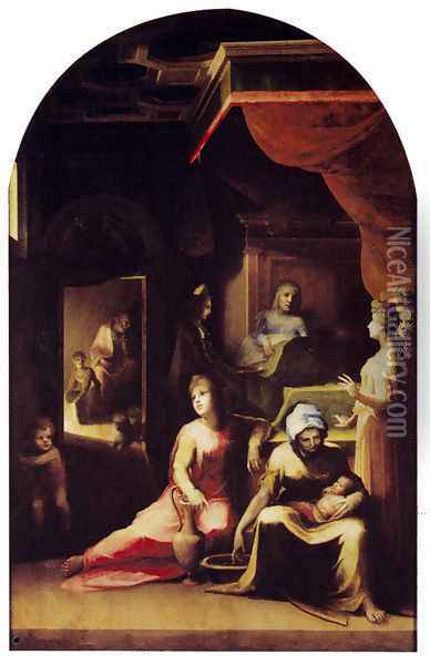 Birth Of The Virgin 1543 Oil Painting - Domenico Beccafumi