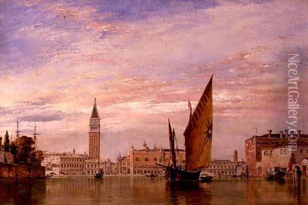 Venetian fishing craft caught in a Borasca in the Adriatic Oil Painting - Edward William Cooke