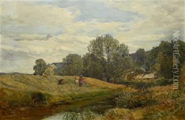Landscape With Reapers Oil Painting - Alexander Fraser the Younger