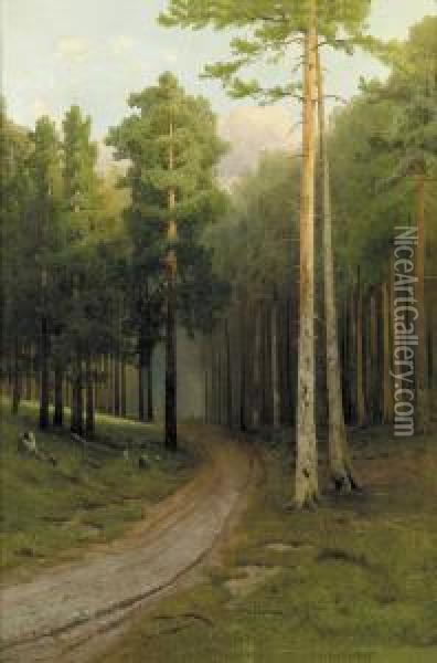 Pine Forest Oil Painting - Arsenii Ivanovich Meshcherskii