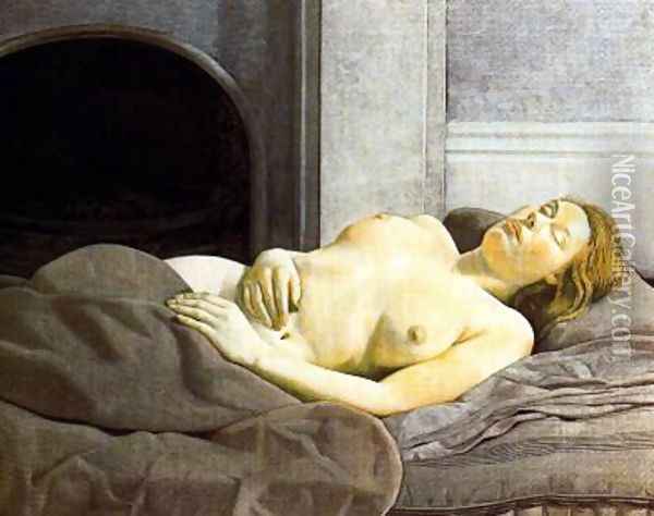 Sleeping Nude Oil Painting - Lucian Freud