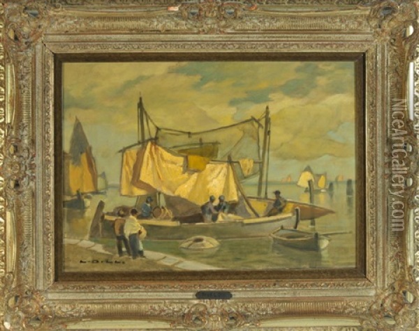 Fischerboot V. Choggia Oil Painting - Ludwig Dill
