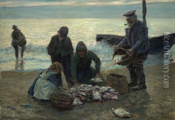 Fischfang Oil Painting - Kurt Hassenkamp