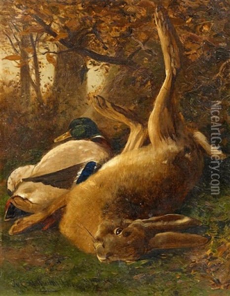 Jagdstillleben Oil Painting - Karl Paul Themistocles von Eckenbrecher