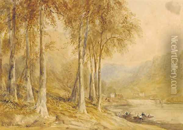 New Weir on the River Wye Oil Painting - David Cox