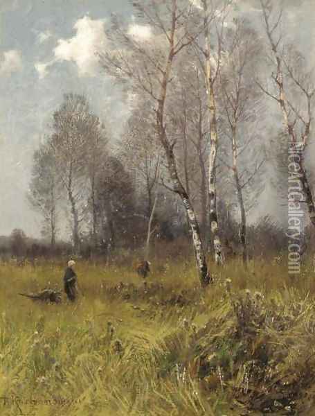 Gathering Wood I Oil Painting - Roman Kochanowski