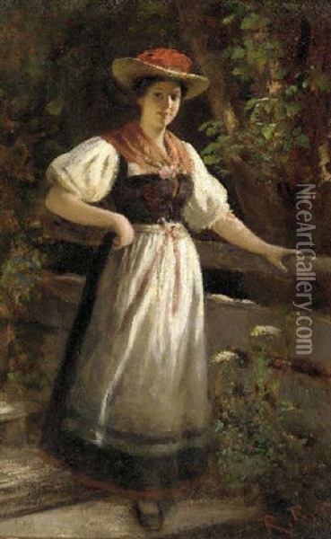 A Young Austrian Girl Oil Painting - Rudolf Epp