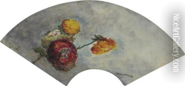 Dahlias Oil Painting - Edouard Manet