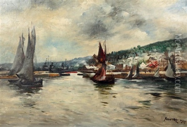 Sortie Du Port De Honfleur Oil Painting - Paul Elie Gernez