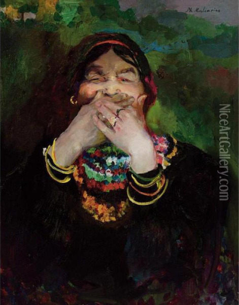 Laughing Baba Oil Painting - Philippe Andreevitch Maliavine