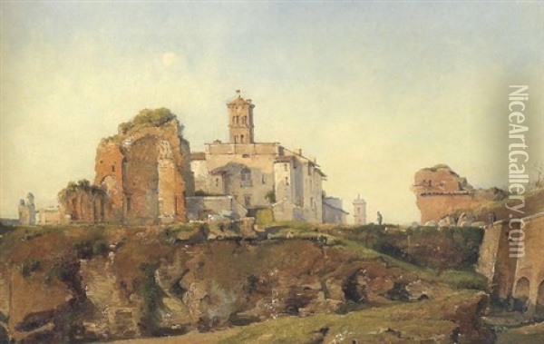 Vue De Rome Oil Painting - Vilhelm Peter Carl Petersen