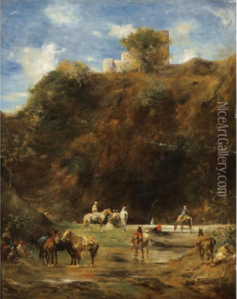 Ravin, Souvenir D'algerie Oil Painting - Eugene Fromentin
