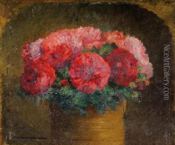 Bouquet De Pivoines Oil Painting - Ernest Quost