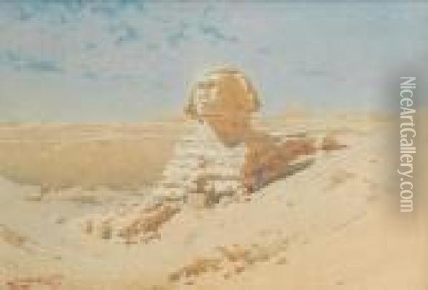 The Wisdom And Mystery Of The Desert Oil Painting - Augustus Osborne Lamplough