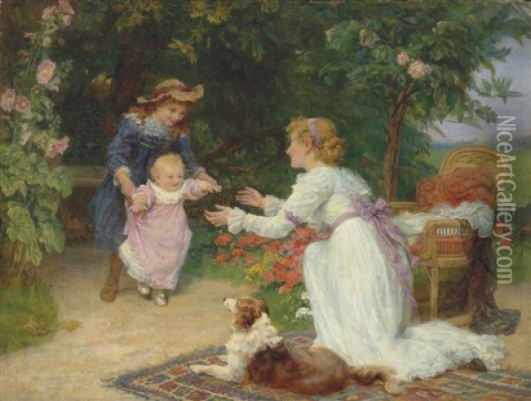 First Steps Oil Painting - Frederick Morgan