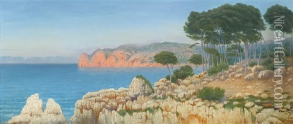 Cote Aux Baleares (majorque, Cala San Vicente) Oil Painting - William Degouve de Nuncques