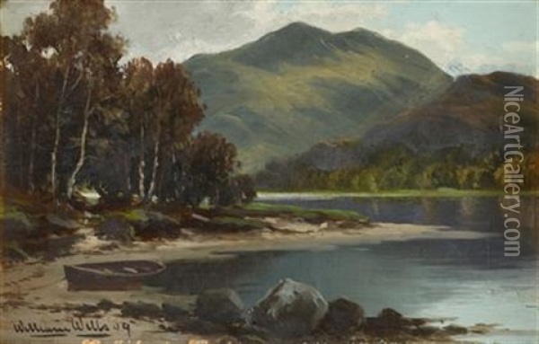 Riverbend; Verdant Landscape (pair) Oil Painting - William Page Atkinson Wells