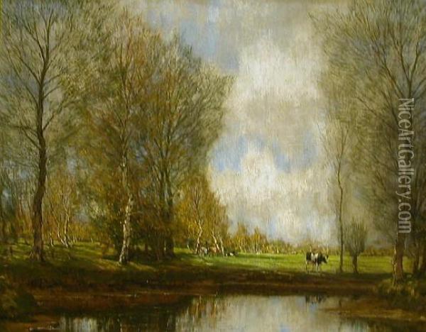 The Vordense Beek Oil Painting - Arnold Marc Gorter