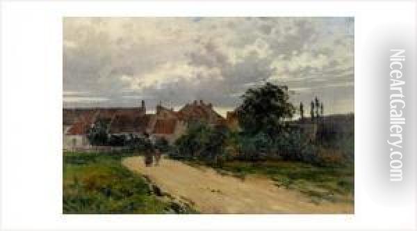 Paysanne Sur Le Chemin Du Village Oil Painting - Albert Gabriel Rigolot