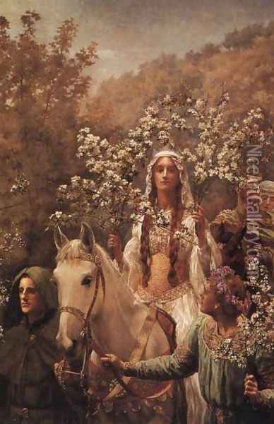 Guinevere's Maying Oil Painting - John Maler Collier