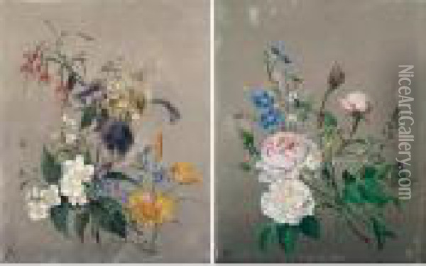 Flower Studies Oil Painting - Arnoldus Bloemers