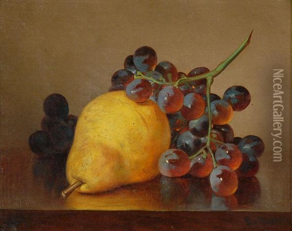 Still Life With Grapes And Pears Oil Painting - Frederick Stone Batcheller