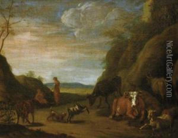 Scene Pastorale. Oil Painting - Rembrandt Van Rijn