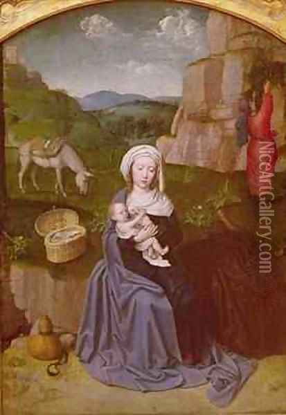 The Rest on the Flight into Egypt Oil Painting - Gerard David