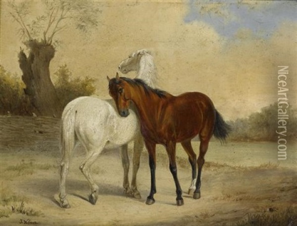 Pferdebilder (pair) Oil Painting - Joseph Simon Volmar