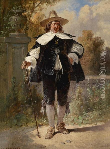 The Cavalier Oil Painting - August Gerasch