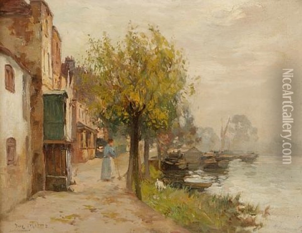 By The River Oil Painting - Joseph Milne